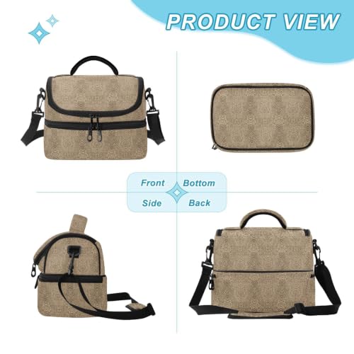 Emelivor Snake Insulated Lunch Bag Container Tote for Adult | 8L Double Deck,Large Lunch Box with Shoulder Strap,Thermal Meal Prep Cooler,Suitable for School Work Picnic Office Travel