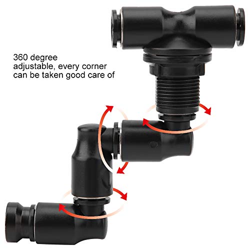 Gonetre Reptiles Mist Sprinkler, 360°Adjustable Reptile Nozzle, ine Mist Sprayer Nozzle, Reptiles Fogger Mist Sprinkler for Rainforest Pet Cooling System, Black