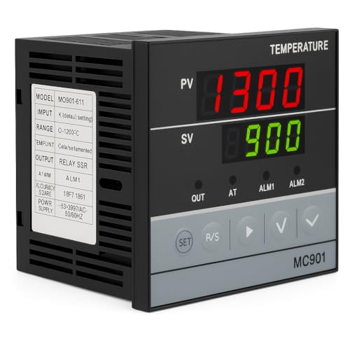 PID Temperature Controller, Digital Display K Type, MC901 Digital Programmable Temperature Control K Type PT100 Sensor Input Relay SSR Output