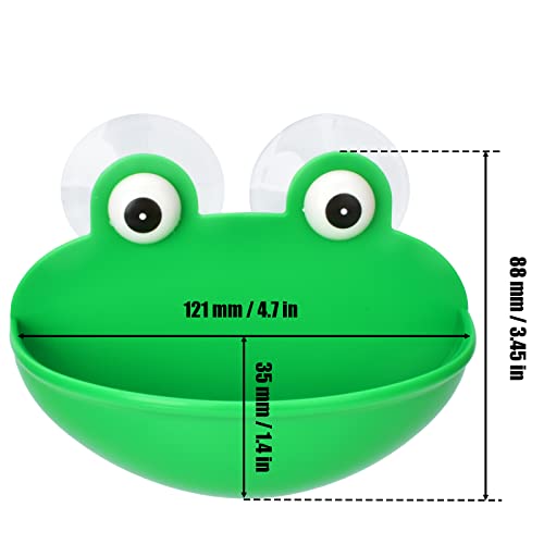 Sankoly 2 Pieces Frog Habitat with Suction Cup Lovely Suction Cup Soap Dish Holder for Fish Tank Aquarium Decoration/Kids Bathing/Small Item Storage, Plastic, Green