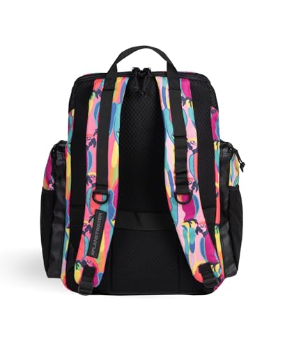 ARENA One Go Swim Backpack Travel Large Size Athletes Sports Equipment Bag 45 Liters - color: Arena Tropical Delight