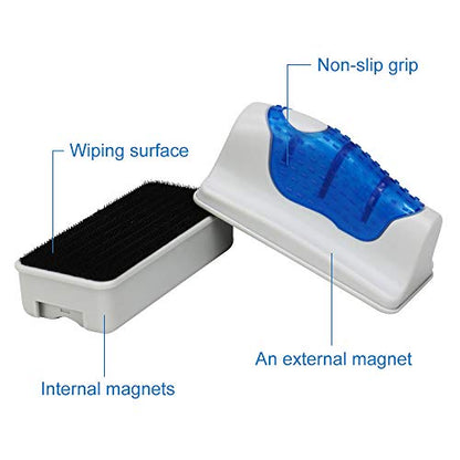 Jasonwell Magnetic Aquarium Fish Tank Glass Algae Glass Cleaner Scrubber Floating Clean Brush(M) - color: Blue, size: M