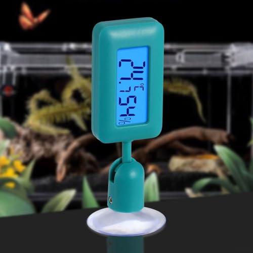 FABULETTA Fahrenheit Dual Scale Thermometer, 360 Degree Rotating Hygrometer, Suction Cup Reptile Thermometer(Green) - color: Green