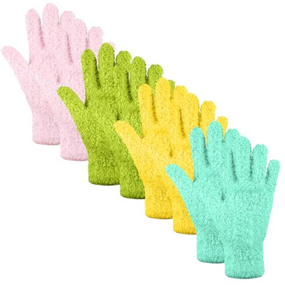 4 Pairs Microfiber Plant Dusting Gloves,Breathable Work Gloves for Indoor Plants and Gardening