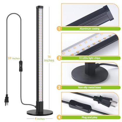 Vertical Grow Light, 72 LEDs Full Spectrum Bar, 5000K, T5, 11W | 1.4FT Grow Light, Wide Illumination Area Full Spectrum, Aluminum Housing, On/Off Switch for Houseplants