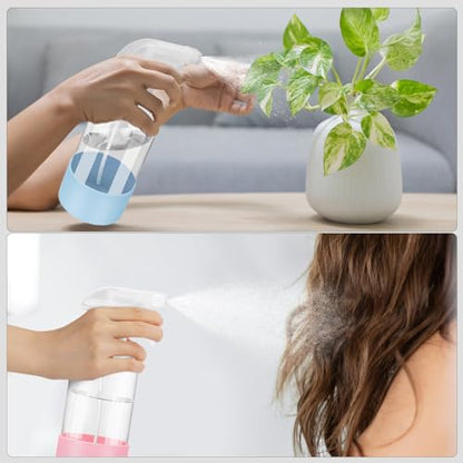 Worldgsb 2 Pack Glass Spray Bottles with Silicone Sleeve, 16 oz Empty Refillable Containers with Adjustable Spray Nozzles, Spray Bottles for Hair, Cleaning Solutions and Plants Blue&Pink - color: Blue&Pink