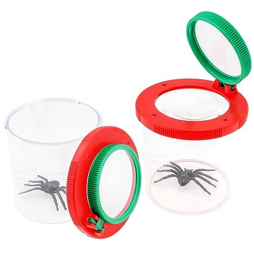 2 Pieces Magnifying Insect Box, Insert Bug Viewer, Bug Magnifier Container, Critter Insect Cage Bug Jar, Bug Catcher Kit for Science Nature Exploration Tool, Bugs View Magnifier Observation