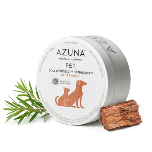 Azuna Pet Odor Eliminator for Strong Odor Gel | Child & Pet Safe | 8oz Pod | Plant Powered | Dog and Cat Room Deodorizer | Child and Pet Safe Air Fresheners for home | Cedarwood Scent - size: 8 Ounce (Pack of 1)