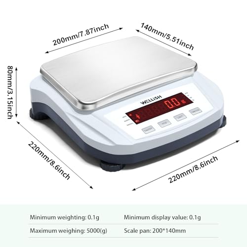 Lab Scale 5000g/0.1g High Precision Digital Scale Analytical Balance Electronic Scale for Kitchen Lab Weighing - style: 5000g x 0.1g WITHOUT weight