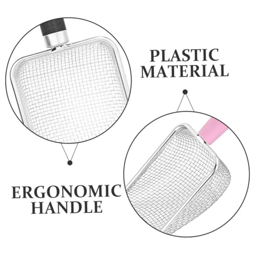 BESPORTBLE 2pcs Stainless Steel Cat Litter Scoop Metal Sifter for Cats Small Dogs Reptile Terrarium Waste Shovel with Fine Mesh Easy to Clean and Pet Poop Scooper