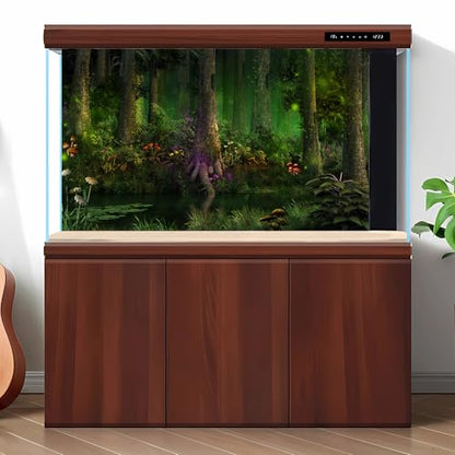 3 Pack Reptile Habitat Background Sunset Desert Terrarium Background Fantasy Forest Aquarium Background Gobi Sunshine Cactus Stone Green Fern Lizard Tank Terrarium Background 48x24in - size: 48(W)x24(H)inches/ 120(W)*60cm(H)