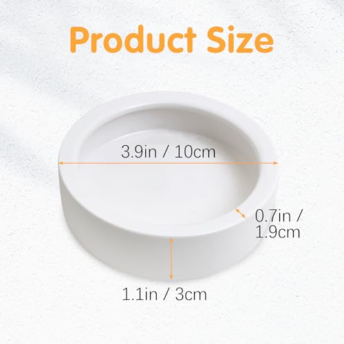 Tfwadmx 2 Pack Reptile Food Bowl, Ceramic Water Feeder Bowl, Reptile Worm Feeding Dish for Lizard Turtle Bearded Dragon Anoles Crested Gecko Hermit Crab Leopard Gecko Chameleon Corn Snake - size: 2 Pcs 3.9 '' x 1.1 ''