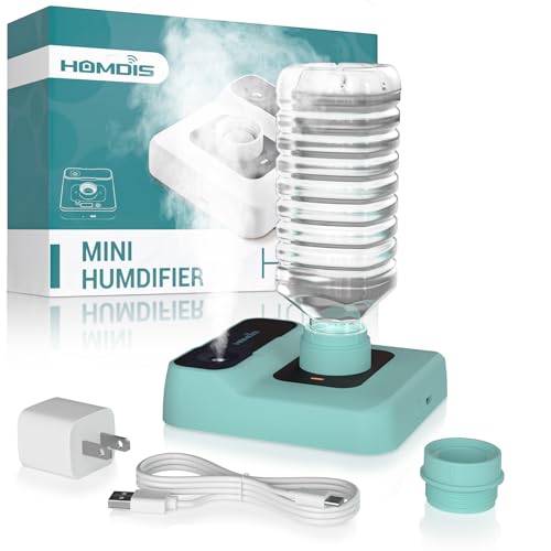 Travel Humidifier, Portable Small Humidifier for Plants, Bedroom, Office, Hotel or Car, Battery Operated Mini Cool Mist Humidifiers, Quiet 23dB, Auto-off, Night Light & BPA-Free, Green - color: Green