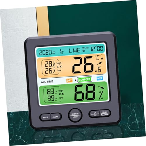 Generic Digital Hygrometer Thermometer with Large Display for Indoor Temperature Humidity Measurement High Precision Temperature Monitor for Office Reptile Tank Lightweight and Portable