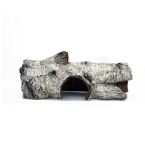 JIHAQUA Aquarium Resin Bark Terrarium Decor, Lizard, Snake or Reptile Hide | Lizard, Spider and Aquarium Fish Hide Cave (Medium Bark A)