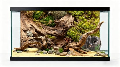 48x18 inches Aquarium Fabric Background Composition of Lichen Withered Tree Aquarium Background Fish Tank Aquatic Plants Background - size: 48X18inch