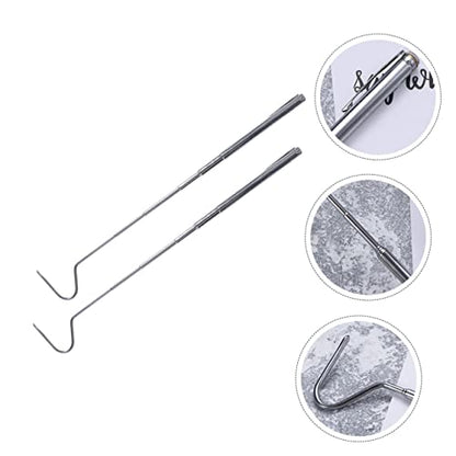 Mipcase 2pcs Retractable Snake Catching Hooks Reptile Tool Snake Grabber for Wild Catching and Feeding Bowl Handling
