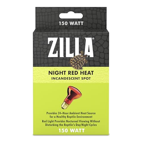 Zilla Reptile Terrarium Incandescent Heat Spot Bulb, Night Red, 150 Watts - size: Pack of 1, style: Night Red (150W)