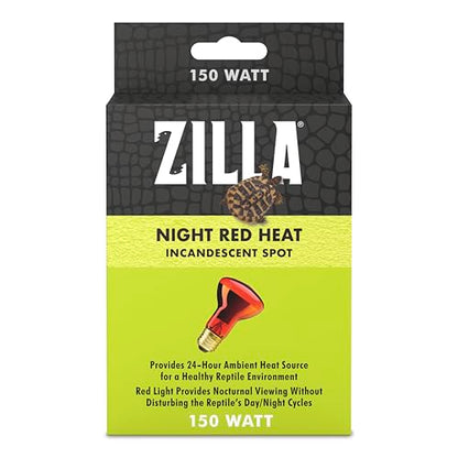 Zilla Reptile Terrarium Incandescent Heat Spot Bulb, Night Red, 150 Watts - size: Pack of 1, style: Night Red (150W)