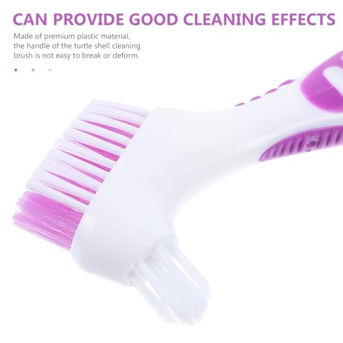 Turtle Shell Cleaning Brush Double-Sided Aquatic Tortoise Shell Mud Remover Portable Purple Brush for Turtle Care and Reptile Tank Maintenance