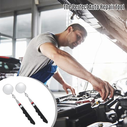 6 Pcs Telescoping Inspection Mirror 30 Inch Mechanical Mirror Tool | Retractable Under Vehicle Inspection Mirror,Car Visual Reflector Detection Mirror Repair Tool