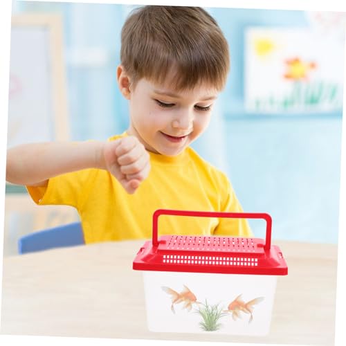 iplusmile Reptile Feeding Tank Portable Handheld Aquarium for Turtles and Pets Transparent Breeding Container Lightweight Design for Home and Travel - size: 18x11cm