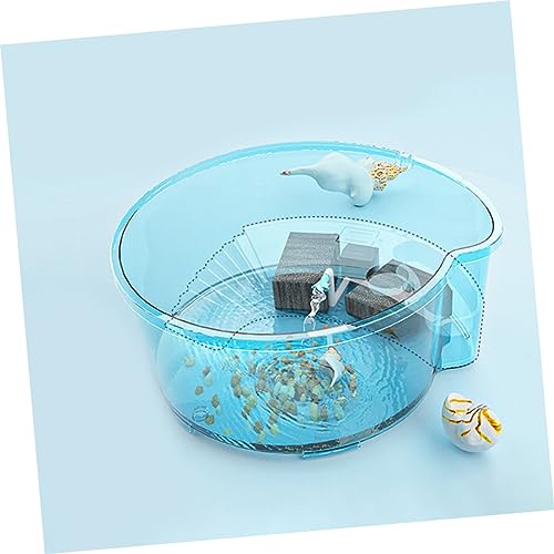 POPETPOP 2pcs Turtle Tank Integrated Basking Area Aquarium for Pet Turtles Habitat for Healthy Breeding and Easy Cleaning
