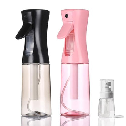 3 Pack Spray Bottles, 2-Pack Continuous Spray Bottles,Fine Water Mist Spray Bottles for Hair 6.8 OZ (200 ML) and 1oz 30ml Travel Spray Bottle Mister for Cleaning,Hairstyling,Plants,Pets Pink Black - color: Pink Black
