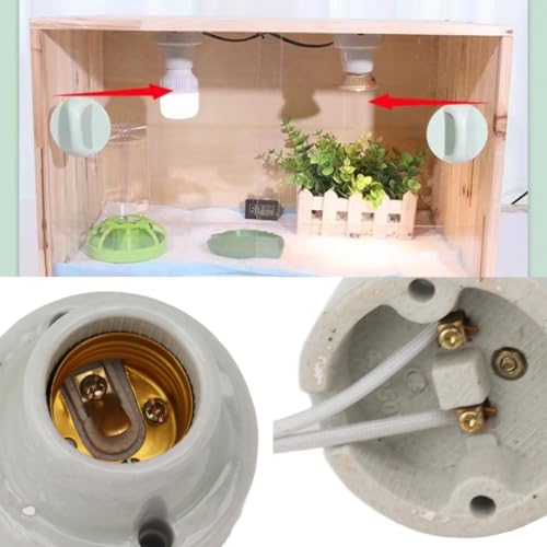 Jeffergarden Ceramic Heat Emitter, E27 Reptile Lamp Stand Pet Heater Bracket Without Bulb Adjustable Turtle Tank Accessories for Habitat Lizard Tortoise (US 120V)