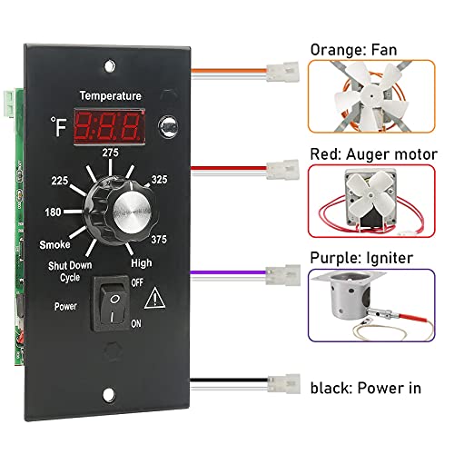 Digital Elite Thermostat Control Panel Replacement BAC236 Controller for Traeger Wood Pellet Smoker with 7" RTD Temperature Probe Sensor BAC194 Grill Accessories - color: Grey