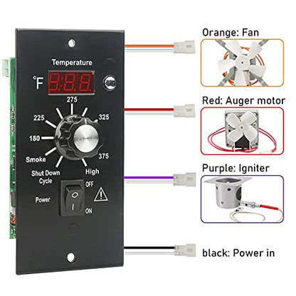 Digital Elite Thermostat Control Panel Replacement BAC236 Controller for Traeger Wood Pellet Smoker with 7" RTD Temperature Probe Sensor BAC194 Grill Accessories - color: Grey