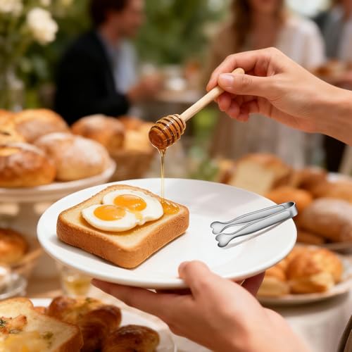 12 PCS Heart-Shaped Small Serving Tongs, 4.3 Inch Mini Sugar Tongs Silver Stainless Steel for Ice Cube, Appetizers, Dessert, Tea Party, Home Kitchen, Coffee Bars, Buffet, Food Grade & Dishwasher Safe - color: Silver-12pcs, size: 4.3inch
