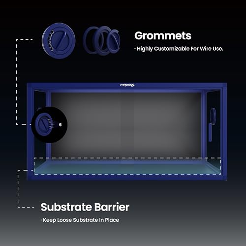 Stackable 50 Gallon Reptile Enclosure for Gecko, Juvenile Reptile | Optimal Ventilation & Light Penetration by Rust Proof Mesh Top, Easy Assembly within 6 Steps with Clear Instruction - color: Dart Blue, size: 50 Gallon