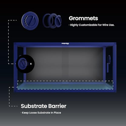 Stackable 50 Gallon Reptile Enclosure for Gecko, Juvenile Reptile | Optimal Ventilation & Light Penetration by Rust Proof Mesh Top, Easy Assembly within 6 Steps with Clear Instruction - color: Dart Blue, size: 50 Gallon
