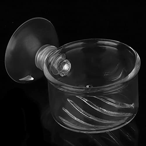 Aquarium Red Worms Feeder Live Insect Container Strong Suction Cup Feed for Small Tropical Fish (Glass Slit Cup)