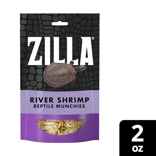 Zilla Reptile Food Munchies River Shrimp for Turtles, Salamanders, Axolotls, and Large Tropical Fish, 2-Ounce