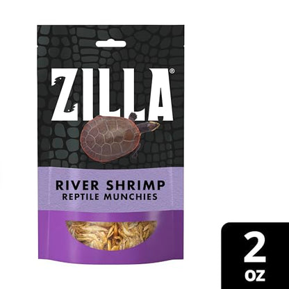 Zilla Reptile Food Munchies River Shrimp for Turtles, Salamanders, Axolotls, and Large Tropical Fish, 2-Ounce