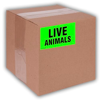 Kenco 3" X 5" Live Animals Fluorescent Shipping Label Stickers for Shipping and Packing - 500 Adhesive Labels Per Roll (10 Pack) - size: 10 PACK