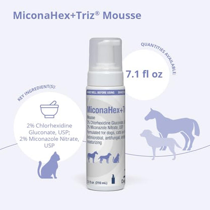 MiconaHex+Triz Mousse, 7.1 oz | Antibiofilm, Moisturizing; Packaging May Vary