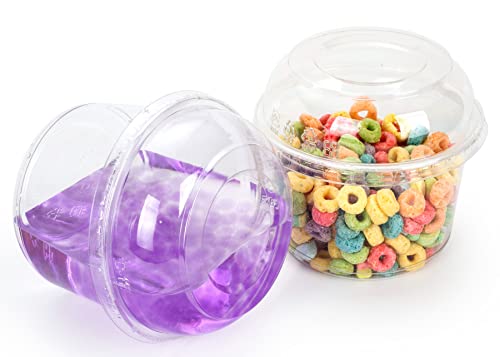 Golden Apple, 16oz. Ultra Clear Recycled PET Plastic Round Deli Container and Dome Lid Combo - 20sets - size: 16oz & Dome lids