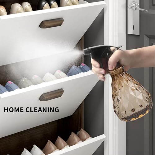 wugongshan 2 Pcs Spray Bottles, 500 ml/17 oz Empty Water Spray Bottles, Plastic Reusable Adjustable Mist Sprayer Squirt Bottles Containers Refillable for Cleaning Solutions, Gardening, Plants (Brown) - color: Brown