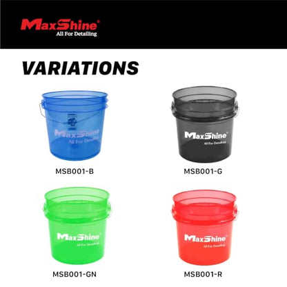 Maxshine 3.5 Gallon Universal Detailing Bucket – Car Wash Bucket for Scratch-Free Washing – Garage Storage & Auto Detailing Tool Holder – Holds Soap, Foam Cannon, Brushes, & More (3-Pack, Green) - color: 3.5g Bucket (3-pack, Green)