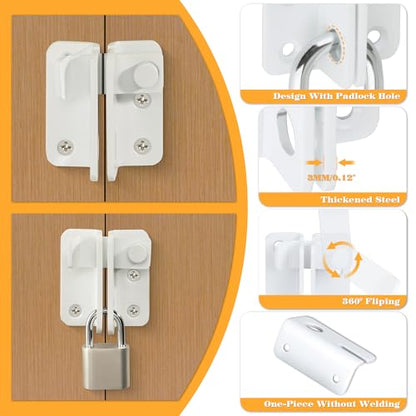 Alise Flip Latch Gate Latches Slide Bolt Latch Safety Door Lock Catch for Barn Cabinet Pet Cage Garden Bathroom Garage Window Sliding Door,Stainless Steel White Finish MS3006R-W | Stainless Steel Door Lock Latches for Wooden Fence Shed Barn Chicken Dog Ca
