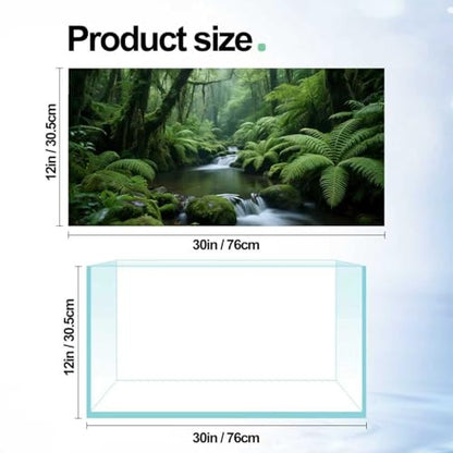3 Pack Terrarium Background Polyester Reptile Background，Gobi Sunshine Cactus Stone & Green Tree Fern Stream Terrarium (30 inches x 12 inches) - size: 30 x 12 inches