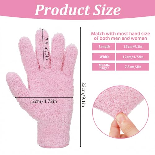 Abeillo Microfiber Gloves for Plants Dusting Cleaning, Reusable Washable Cleaning Gloves Mittens House Cars Blinds Dusting - color: Pink