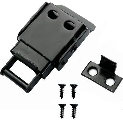 Stainless Steel Spring Loaded Black Draw Latches & Tension Latches Toggle Hasp Clamp Toggle Latch Clamp Mini Latch for LED Display Box Wooden Case Toolboxes Latch Lock with Screws 2 PCS - size: 2 Pack