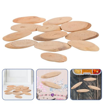 EXCEART 25Pcs Oval Driftwood Slices Natural Wood Blanks for DIY Crafts Coastal Vase Filler Home Decor 3.15X1.1X0.28 Inches - size: 8.00X2.80X0.70CM