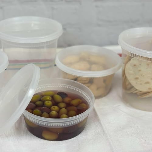 [240 sets Deli Containers with Lids, Recyclable Polypropylene, Microwavable, Heat Resistant (8, Ounces)