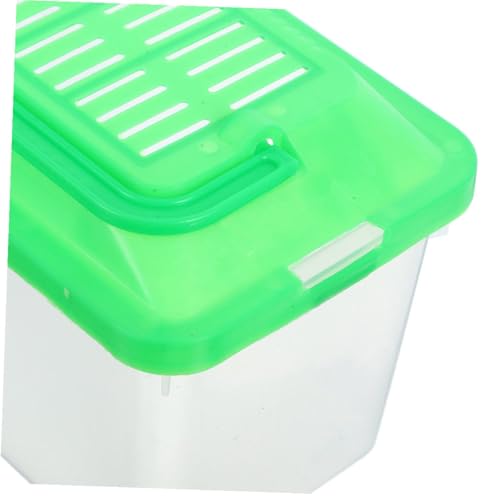 Luxshiny 2pcs Portable Handheld Critter Keeper Turtle Terrarium Pet Container Medium Plastic Reptile Carrier Suitable for Travel and Breeding