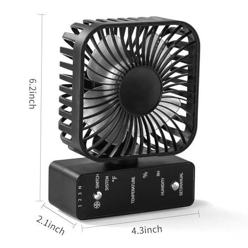 4" Grow Tent Clip Fan with Temperature & Humidity Control, LCD Display, Oscillating Fan for Hydroponics